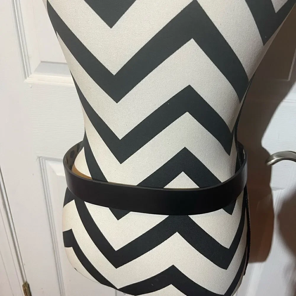 Betsey Johnson synthetic Black medium Belt with silver to buckle gently used.